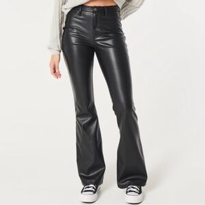 Hollister Co Black Faux Leather Pants Size 24